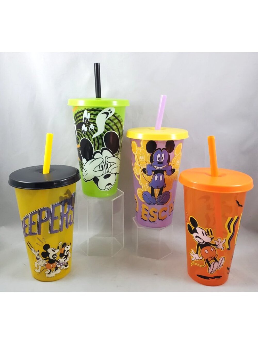 Set of 4 Zak! Disney Mickey Mouse Halloween Tumblers 25oz Spooky Jeepers Cups